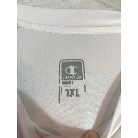 Champion Mens Double Dry T Shirt White Navy Athletic Performance 3XL L 3XL - Picture 3 of 5